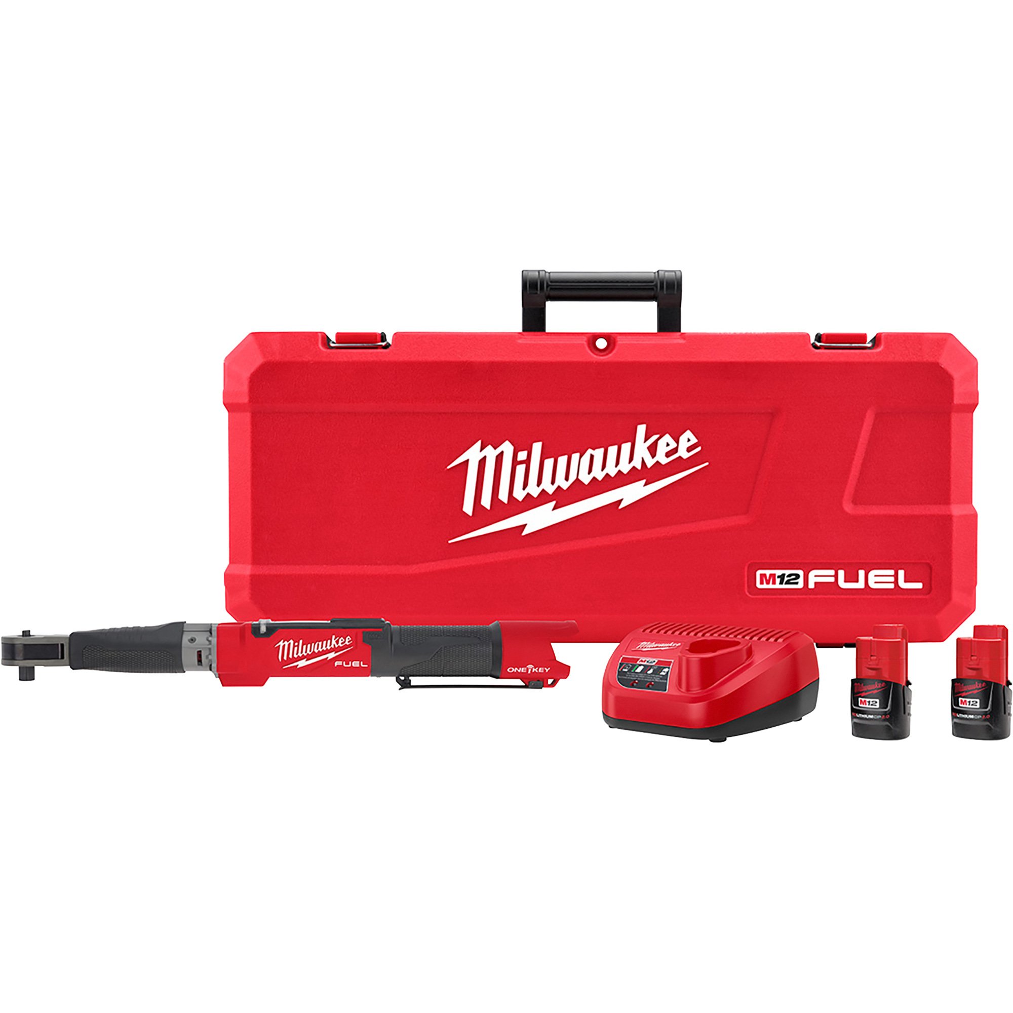 Milwaukee M12 FUEL Cordless 1/2in. Digital Torque Wrench with One-Key Kit — 2 Batteries, Model# 2466-22